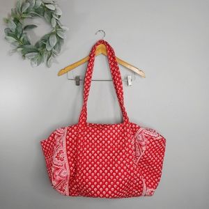 Vera Bradley Nantucket Red Floral Traveler Duffle Bag